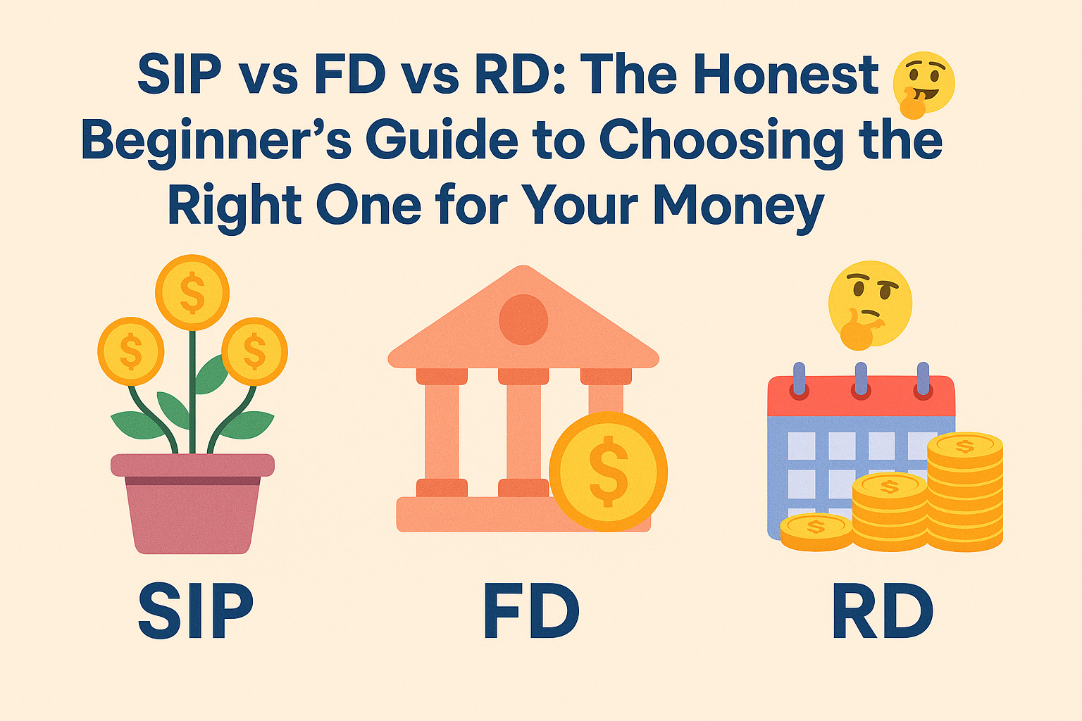 You are currently viewing SIP vs FD vs RD: The Ultimate Beginner’s Guide to Choosing the Right One for Your Money